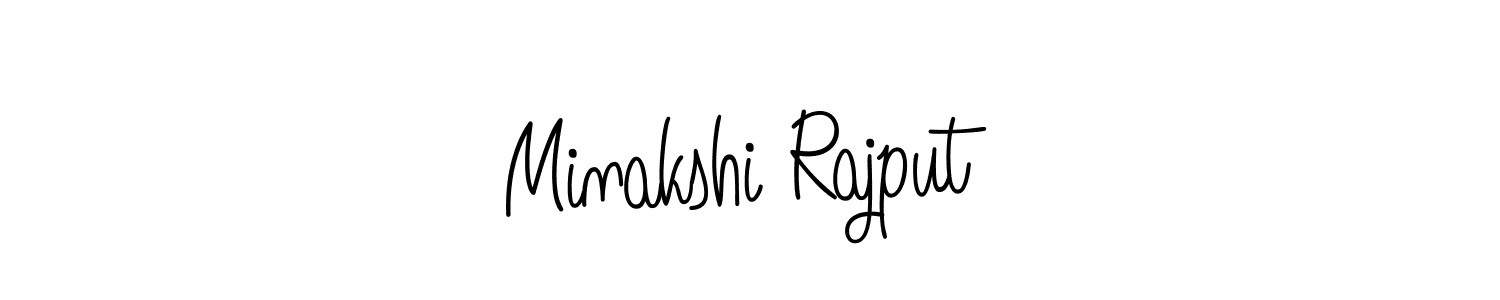 Use a signature maker to create a handwritten signature online. With this signature software, you can design (Angelique-Rose-font-FFP) your own signature for name Minakshi Rajput. Minakshi Rajput signature style 5 images and pictures png