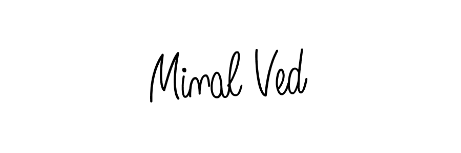 It looks lik you need a new signature style for name Minal Ved. Design unique handwritten (Angelique-Rose-font-FFP) signature with our free signature maker in just a few clicks. Minal Ved signature style 5 images and pictures png