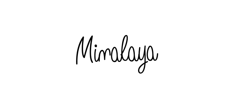 Minalaya stylish signature style. Best Handwritten Sign (Angelique-Rose-font-FFP) for my name. Handwritten Signature Collection Ideas for my name Minalaya. Minalaya signature style 5 images and pictures png