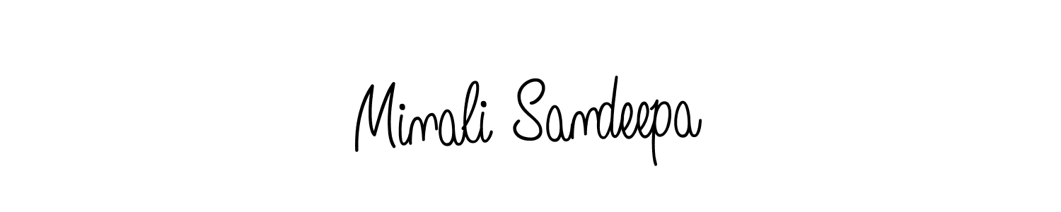 Create a beautiful signature design for name Minali Sandeepa. With this signature (Angelique-Rose-font-FFP) fonts, you can make a handwritten signature for free. Minali Sandeepa signature style 5 images and pictures png