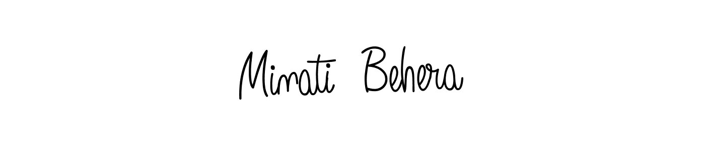 You should practise on your own different ways (Angelique-Rose-font-FFP) to write your name (Minati  Behera) in signature. don't let someone else do it for you. Minati  Behera signature style 5 images and pictures png