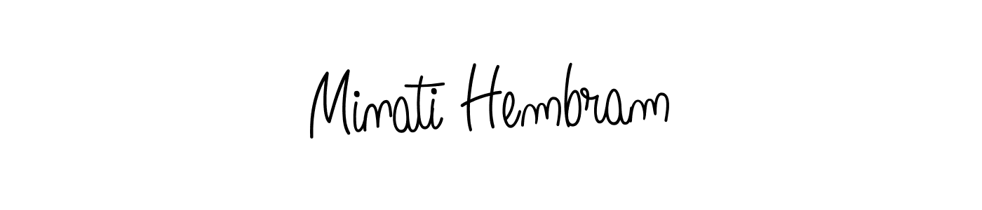 You should practise on your own different ways (Angelique-Rose-font-FFP) to write your name (Minati Hembram) in signature. don't let someone else do it for you. Minati Hembram signature style 5 images and pictures png