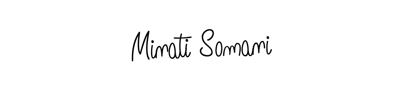The best way (Angelique-Rose-font-FFP) to make a short signature is to pick only two or three words in your name. The name Minati Somani include a total of six letters. For converting this name. Minati Somani signature style 5 images and pictures png