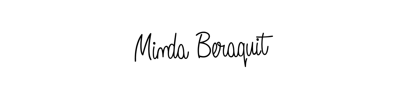 How to make Minda Beraquit name signature. Use Angelique-Rose-font-FFP style for creating short signs online. This is the latest handwritten sign. Minda Beraquit signature style 5 images and pictures png