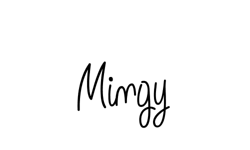 Use a signature maker to create a handwritten signature online. With this signature software, you can design (Angelique-Rose-font-FFP) your own signature for name Mingy. Mingy signature style 5 images and pictures png