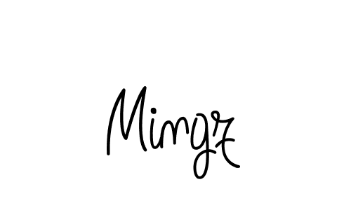 Use a signature maker to create a handwritten signature online. With this signature software, you can design (Angelique-Rose-font-FFP) your own signature for name Mingz. Mingz signature style 5 images and pictures png