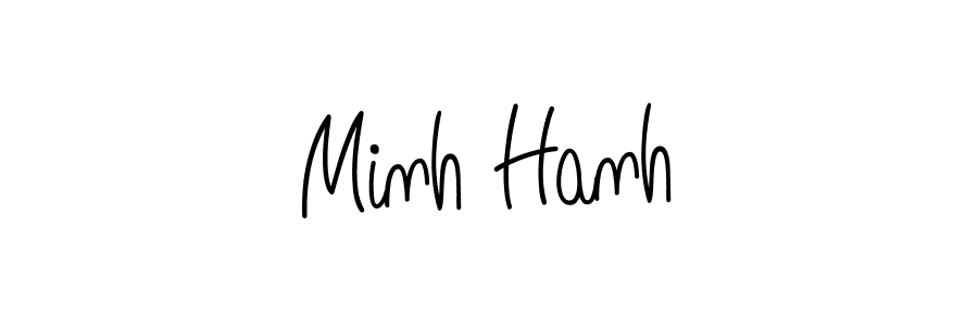 Use a signature maker to create a handwritten signature online. With this signature software, you can design (Angelique-Rose-font-FFP) your own signature for name Minh Hanh. Minh Hanh signature style 5 images and pictures png
