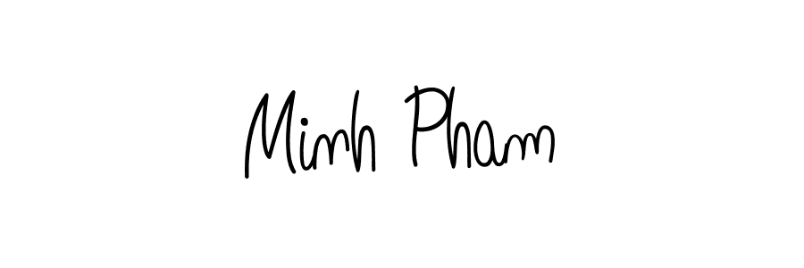 You should practise on your own different ways (Angelique-Rose-font-FFP) to write your name (Minh Pham) in signature. don't let someone else do it for you. Minh Pham signature style 5 images and pictures png