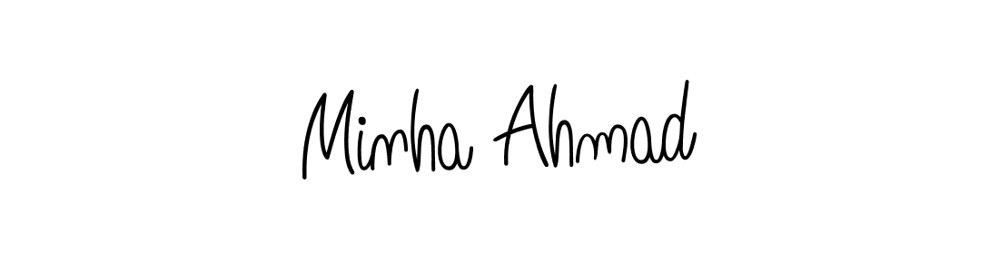 The best way (Angelique-Rose-font-FFP) to make a short signature is to pick only two or three words in your name. The name Minha Ahmad include a total of six letters. For converting this name. Minha Ahmad signature style 5 images and pictures png