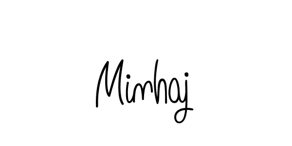 How to make Minhaj name signature. Use Angelique-Rose-font-FFP style for creating short signs online. This is the latest handwritten sign. Minhaj signature style 5 images and pictures png
