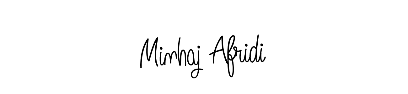 Use a signature maker to create a handwritten signature online. With this signature software, you can design (Angelique-Rose-font-FFP) your own signature for name Minhaj Afridi. Minhaj Afridi signature style 5 images and pictures png