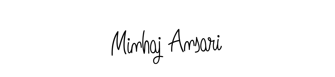 Use a signature maker to create a handwritten signature online. With this signature software, you can design (Angelique-Rose-font-FFP) your own signature for name Minhaj Ansari. Minhaj Ansari signature style 5 images and pictures png