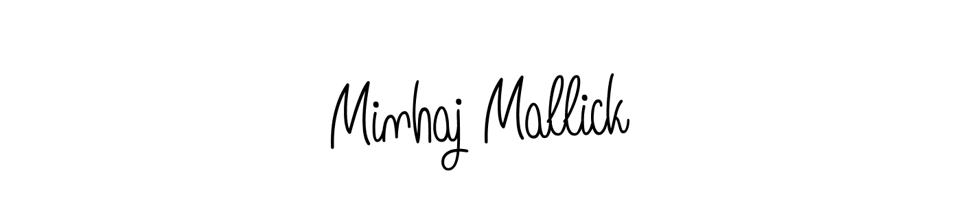 Design your own signature with our free online signature maker. With this signature software, you can create a handwritten (Angelique-Rose-font-FFP) signature for name Minhaj Mallick. Minhaj Mallick signature style 5 images and pictures png