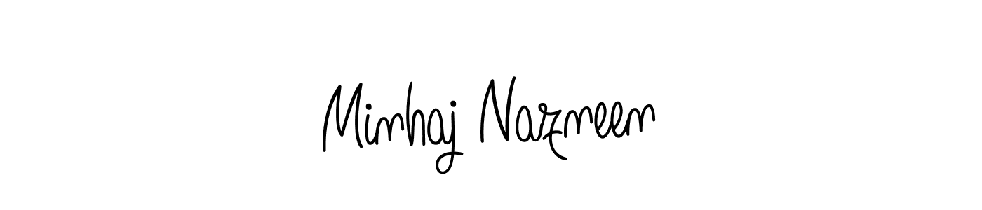 Check out images of Autograph of Minhaj Nazneen name. Actor Minhaj Nazneen Signature Style. Angelique-Rose-font-FFP is a professional sign style online. Minhaj Nazneen signature style 5 images and pictures png