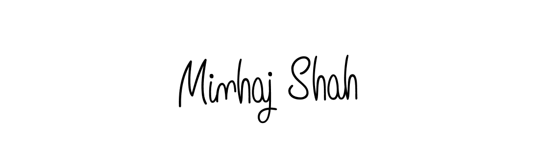 The best way (Angelique-Rose-font-FFP) to make a short signature is to pick only two or three words in your name. The name Minhaj Shah include a total of six letters. For converting this name. Minhaj Shah signature style 5 images and pictures png