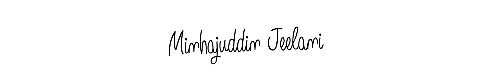 Create a beautiful signature design for name Minhajuddin Jeelani. With this signature (Angelique-Rose-font-FFP) fonts, you can make a handwritten signature for free. Minhajuddin Jeelani signature style 5 images and pictures png