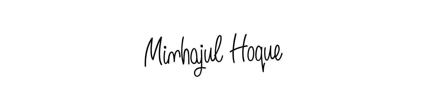The best way (Angelique-Rose-font-FFP) to make a short signature is to pick only two or three words in your name. The name Minhajul Hoque include a total of six letters. For converting this name. Minhajul Hoque signature style 5 images and pictures png