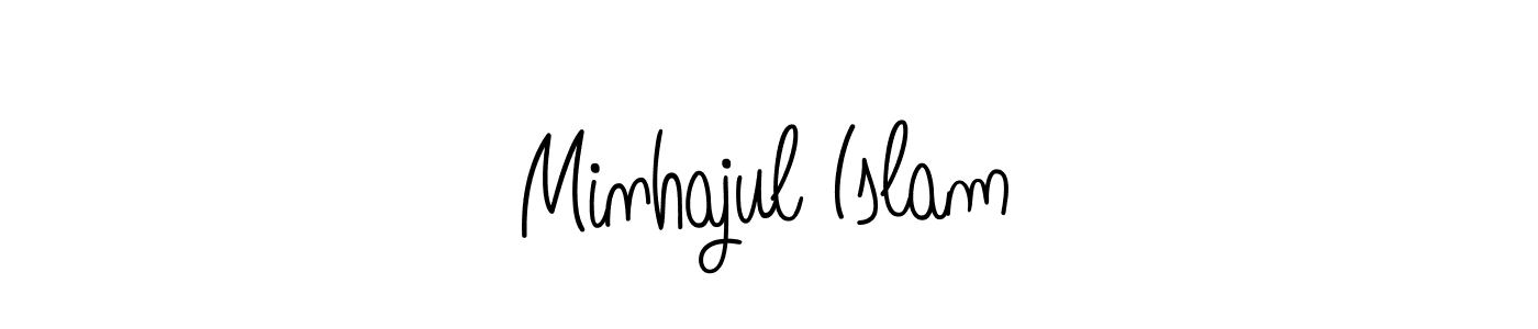 Make a beautiful signature design for name Minhajul Islam. With this signature (Angelique-Rose-font-FFP) style, you can create a handwritten signature for free. Minhajul Islam signature style 5 images and pictures png