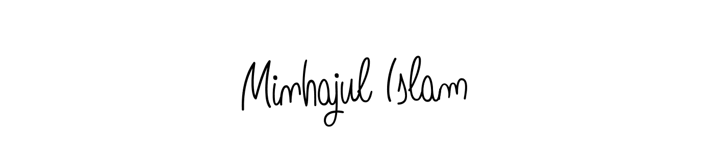 Make a beautiful signature design for name Minhajul Islam. With this signature (Angelique-Rose-font-FFP) style, you can create a handwritten signature for free. Minhajul Islam signature style 5 images and pictures png