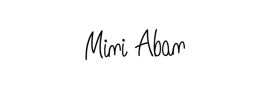 How to make Mini Aban name signature. Use Angelique-Rose-font-FFP style for creating short signs online. This is the latest handwritten sign. Mini Aban signature style 5 images and pictures png