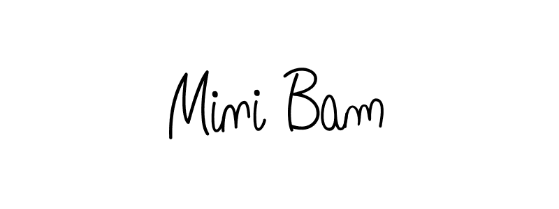 You should practise on your own different ways (Angelique-Rose-font-FFP) to write your name (Mini Bam) in signature. don't let someone else do it for you. Mini Bam signature style 5 images and pictures png