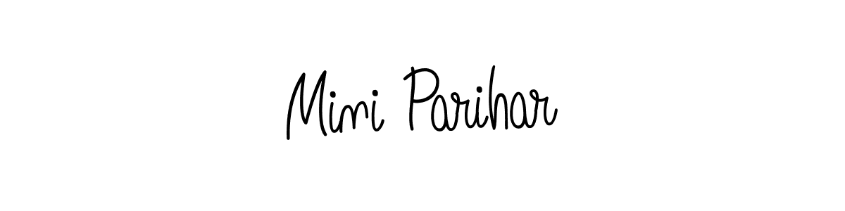 The best way (Angelique-Rose-font-FFP) to make a short signature is to pick only two or three words in your name. The name Mini Parihar include a total of six letters. For converting this name. Mini Parihar signature style 5 images and pictures png