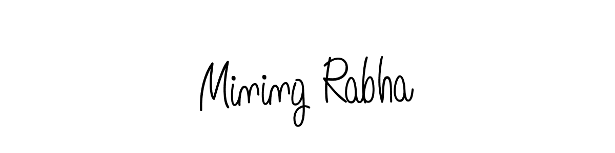 Design your own signature with our free online signature maker. With this signature software, you can create a handwritten (Angelique-Rose-font-FFP) signature for name Mining Rabha. Mining Rabha signature style 5 images and pictures png