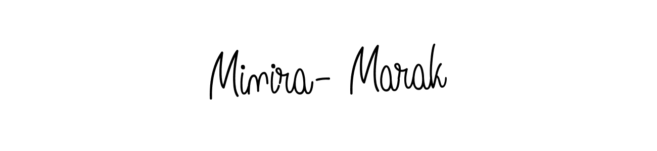 Create a beautiful signature design for name Minira- Marak. With this signature (Angelique-Rose-font-FFP) fonts, you can make a handwritten signature for free. Minira- Marak signature style 5 images and pictures png