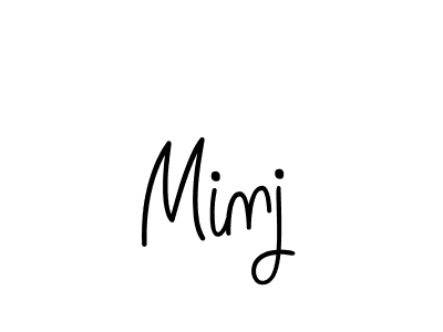 The best way (Angelique-Rose-font-FFP) to make a short signature is to pick only two or three words in your name. The name Minj include a total of six letters. For converting this name. Minj signature style 5 images and pictures png