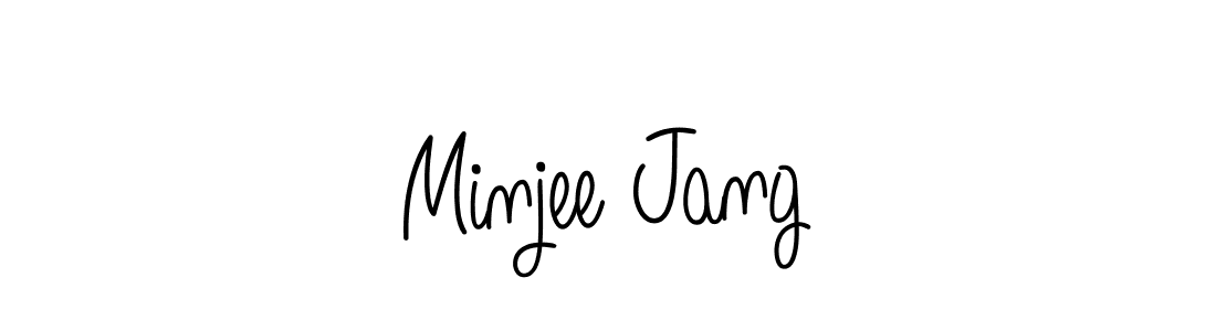 The best way (Angelique-Rose-font-FFP) to make a short signature is to pick only two or three words in your name. The name Minjee Jang include a total of six letters. For converting this name. Minjee Jang signature style 5 images and pictures png