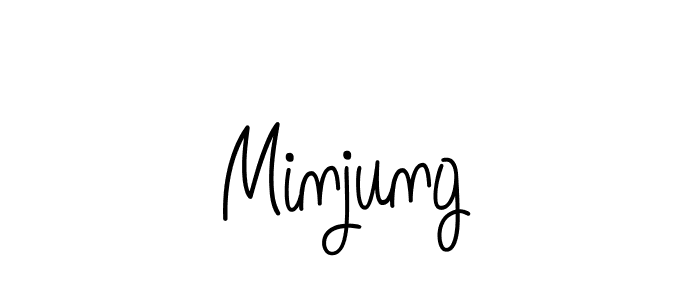 You should practise on your own different ways (Angelique-Rose-font-FFP) to write your name (Minjung) in signature. don't let someone else do it for you. Minjung signature style 5 images and pictures png