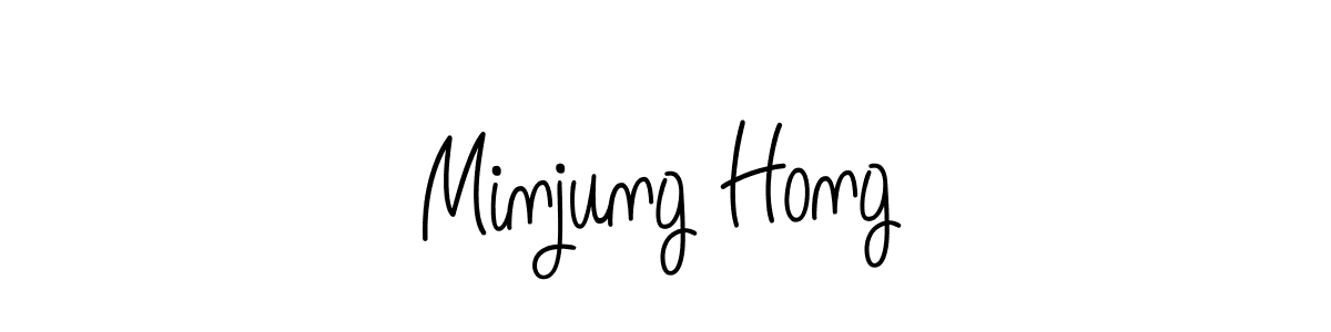 How to make Minjung Hong name signature. Use Angelique-Rose-font-FFP style for creating short signs online. This is the latest handwritten sign. Minjung Hong signature style 5 images and pictures png