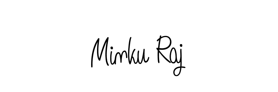 How to make Minku Raj name signature. Use Angelique-Rose-font-FFP style for creating short signs online. This is the latest handwritten sign. Minku Raj signature style 5 images and pictures png