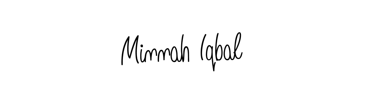 Create a beautiful signature design for name Minnah Iqbal. With this signature (Angelique-Rose-font-FFP) fonts, you can make a handwritten signature for free. Minnah Iqbal signature style 5 images and pictures png