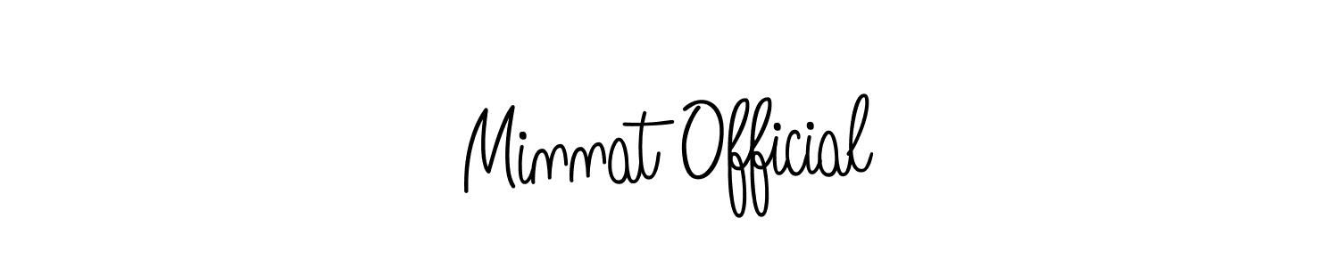 Minnat Official stylish signature style. Best Handwritten Sign (Angelique-Rose-font-FFP) for my name. Handwritten Signature Collection Ideas for my name Minnat Official. Minnat Official signature style 5 images and pictures png