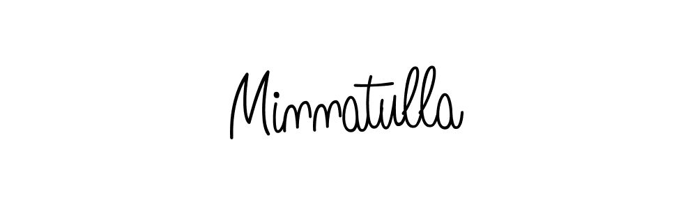Use a signature maker to create a handwritten signature online. With this signature software, you can design (Angelique-Rose-font-FFP) your own signature for name Minnatulla. Minnatulla signature style 5 images and pictures png