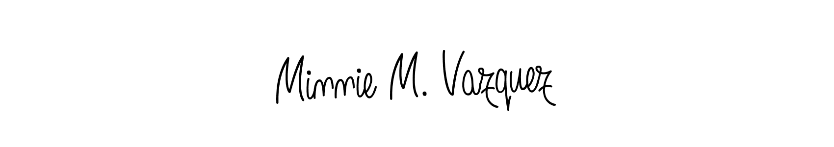 Similarly Angelique-Rose-font-FFP is the best handwritten signature design. Signature creator online .You can use it as an online autograph creator for name Minnie M. Vazquez. Minnie M. Vazquez signature style 5 images and pictures png