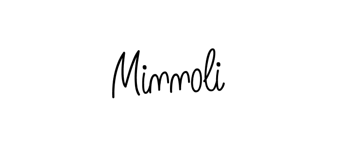 Make a beautiful signature design for name Minnoli. With this signature (Angelique-Rose-font-FFP) style, you can create a handwritten signature for free. Minnoli signature style 5 images and pictures png