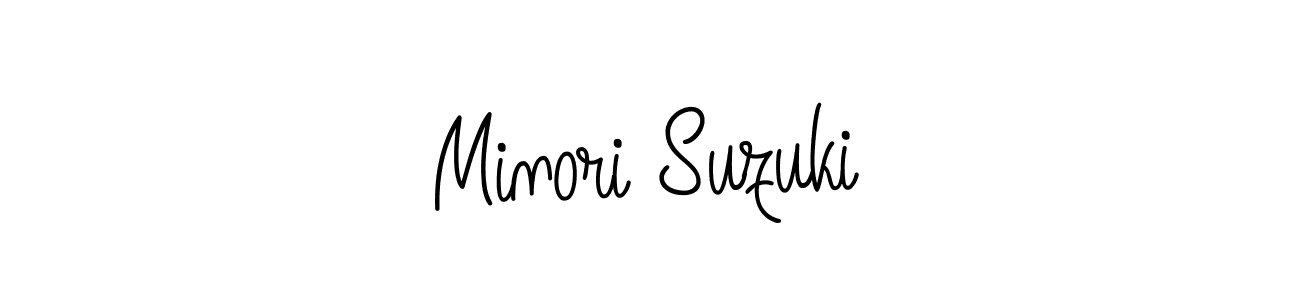 Use a signature maker to create a handwritten signature online. With this signature software, you can design (Angelique-Rose-font-FFP) your own signature for name Minori Suzuki. Minori Suzuki signature style 5 images and pictures png