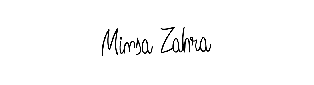 Make a beautiful signature design for name Minsa Zahra. With this signature (Angelique-Rose-font-FFP) style, you can create a handwritten signature for free. Minsa Zahra signature style 5 images and pictures png