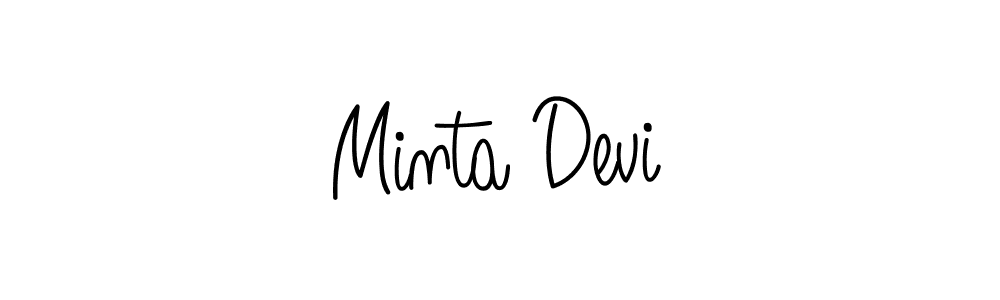 Design your own signature with our free online signature maker. With this signature software, you can create a handwritten (Angelique-Rose-font-FFP) signature for name Minta Devi. Minta Devi signature style 5 images and pictures png