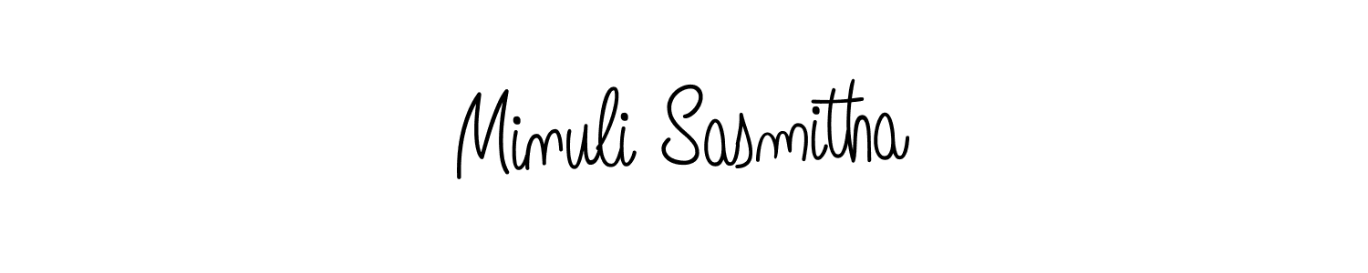 How to make Minuli Sasmitha name signature. Use Angelique-Rose-font-FFP style for creating short signs online. This is the latest handwritten sign. Minuli Sasmitha signature style 5 images and pictures png