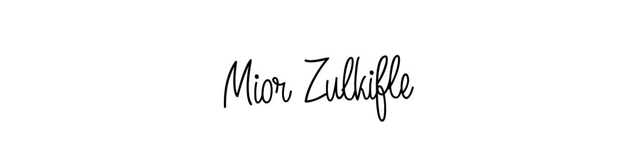 Create a beautiful signature design for name Mior Zulkifle. With this signature (Angelique-Rose-font-FFP) fonts, you can make a handwritten signature for free. Mior Zulkifle signature style 5 images and pictures png