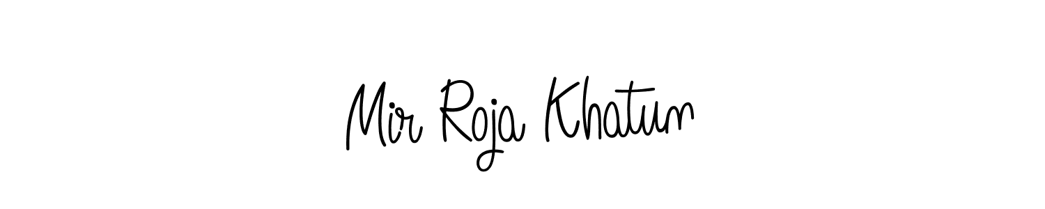 Angelique-Rose-font-FFP is a professional signature style that is perfect for those who want to add a touch of class to their signature. It is also a great choice for those who want to make their signature more unique. Get Mir Roja Khatun name to fancy signature for free. Mir Roja Khatun signature style 5 images and pictures png