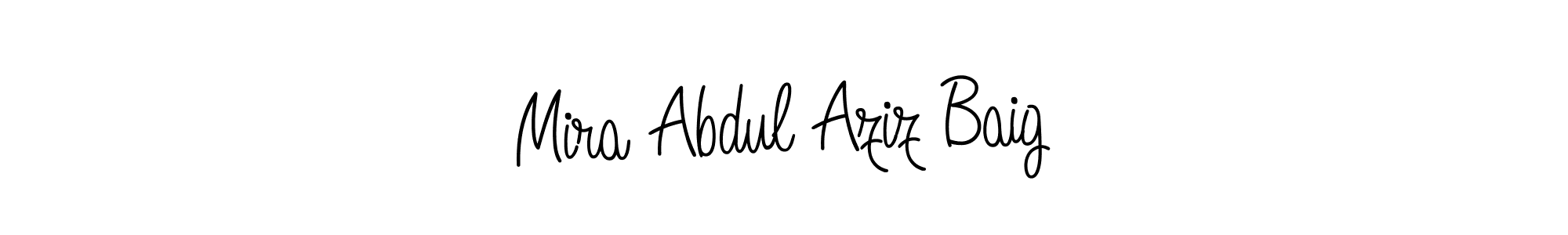 How to make Mira Abdul Aziz Baig signature? Angelique-Rose-font-FFP is a professional autograph style. Create handwritten signature for Mira Abdul Aziz Baig name. Mira Abdul Aziz Baig signature style 5 images and pictures png