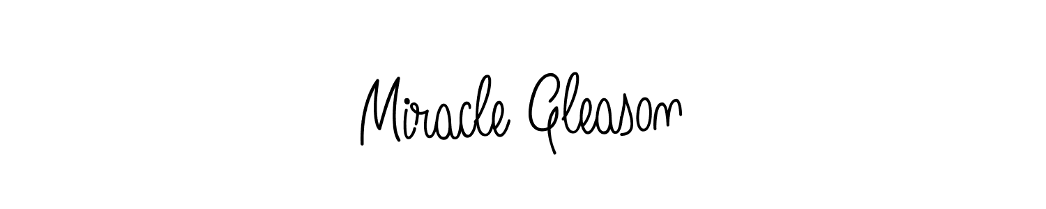 Angelique-Rose-font-FFP is a professional signature style that is perfect for those who want to add a touch of class to their signature. It is also a great choice for those who want to make their signature more unique. Get Miracle Gleason name to fancy signature for free. Miracle Gleason signature style 5 images and pictures png