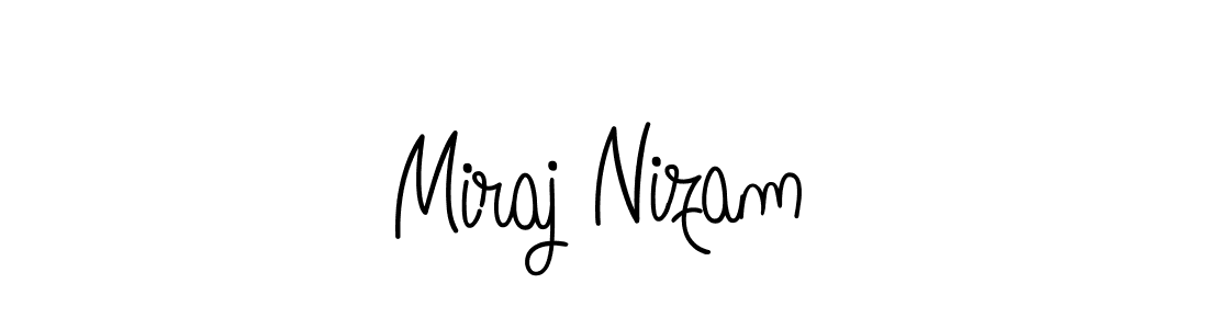 The best way (Angelique-Rose-font-FFP) to make a short signature is to pick only two or three words in your name. The name Miraj Nizam include a total of six letters. For converting this name. Miraj Nizam signature style 5 images and pictures png