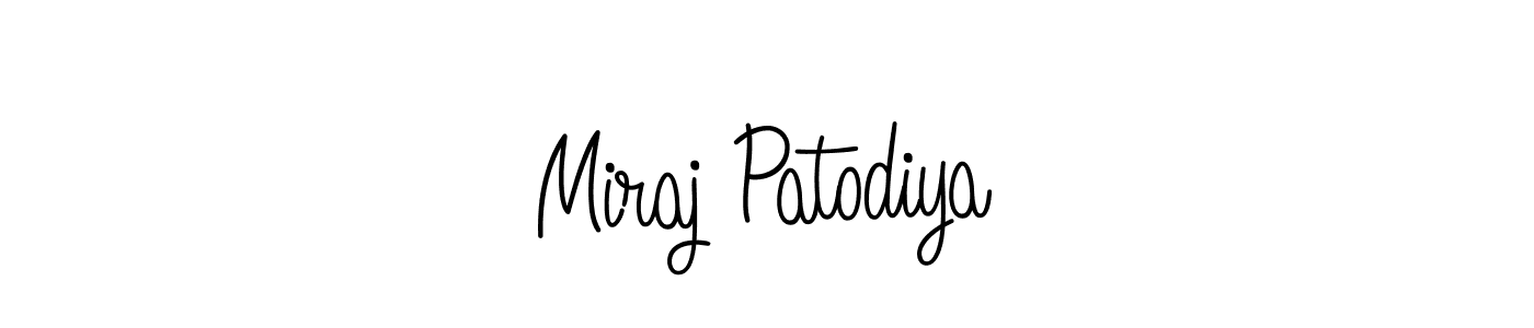Create a beautiful signature design for name Miraj Patodiya. With this signature (Angelique-Rose-font-FFP) fonts, you can make a handwritten signature for free. Miraj Patodiya signature style 5 images and pictures png