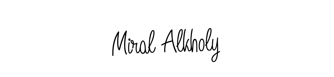 Also we have Miral Alkholy name is the best signature style. Create professional handwritten signature collection using Angelique-Rose-font-FFP autograph style. Miral Alkholy signature style 5 images and pictures png