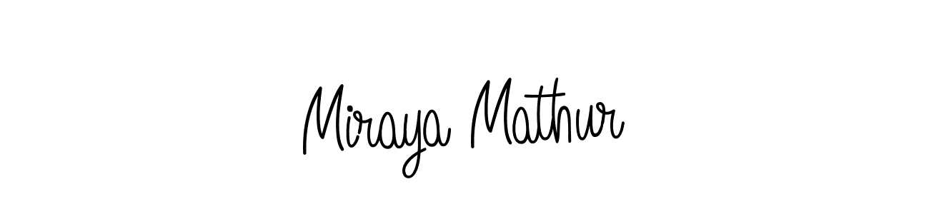 Miraya Mathur stylish signature style. Best Handwritten Sign (Angelique-Rose-font-FFP) for my name. Handwritten Signature Collection Ideas for my name Miraya Mathur. Miraya Mathur signature style 5 images and pictures png